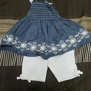 Blue and white outfit